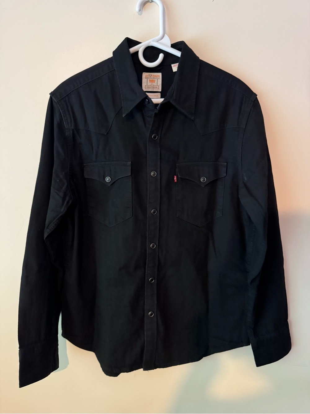 Levi's Black Men's Western Shirt Jacket with Snap Front